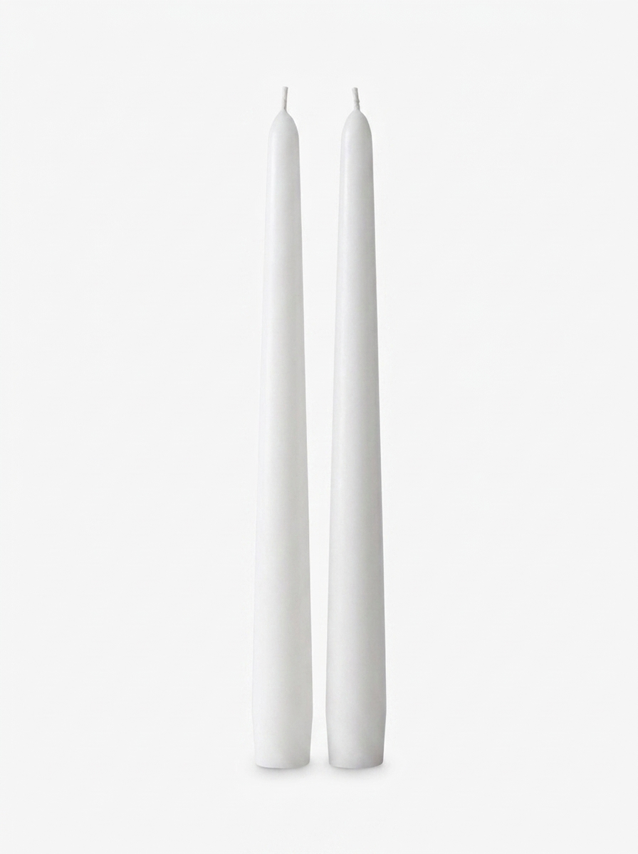 White | 12" Taper Candle - Set of 2
